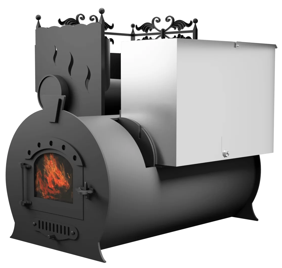 Печь Горыныч 3, каменка с левой стороны, малая дверь со стеклом фото в Омске