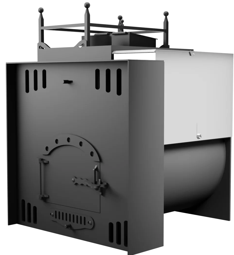 Печь Горыныч Мини, каменка закрытая с левой стороны, естественная система воздушного отопления фото в Омске