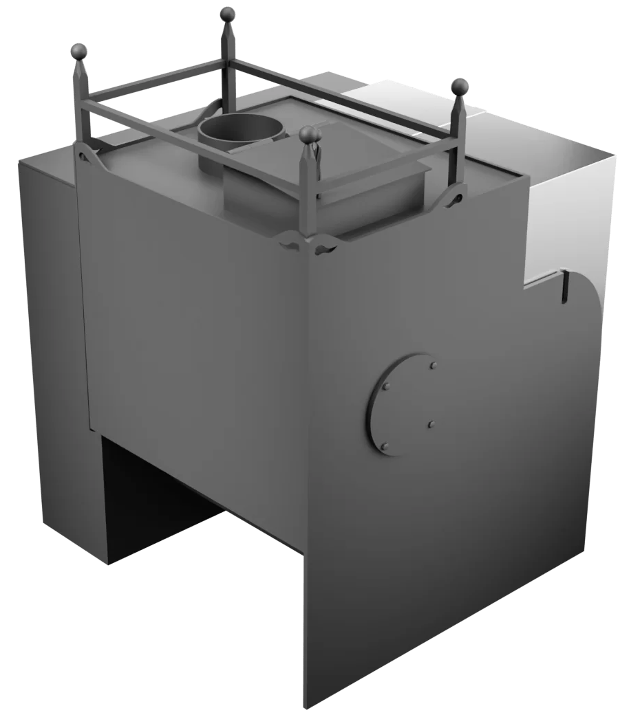 Печь Горыныч Мини, каменка закрытая с правой стороны, естественная система воздушного отопления фото в Омске
