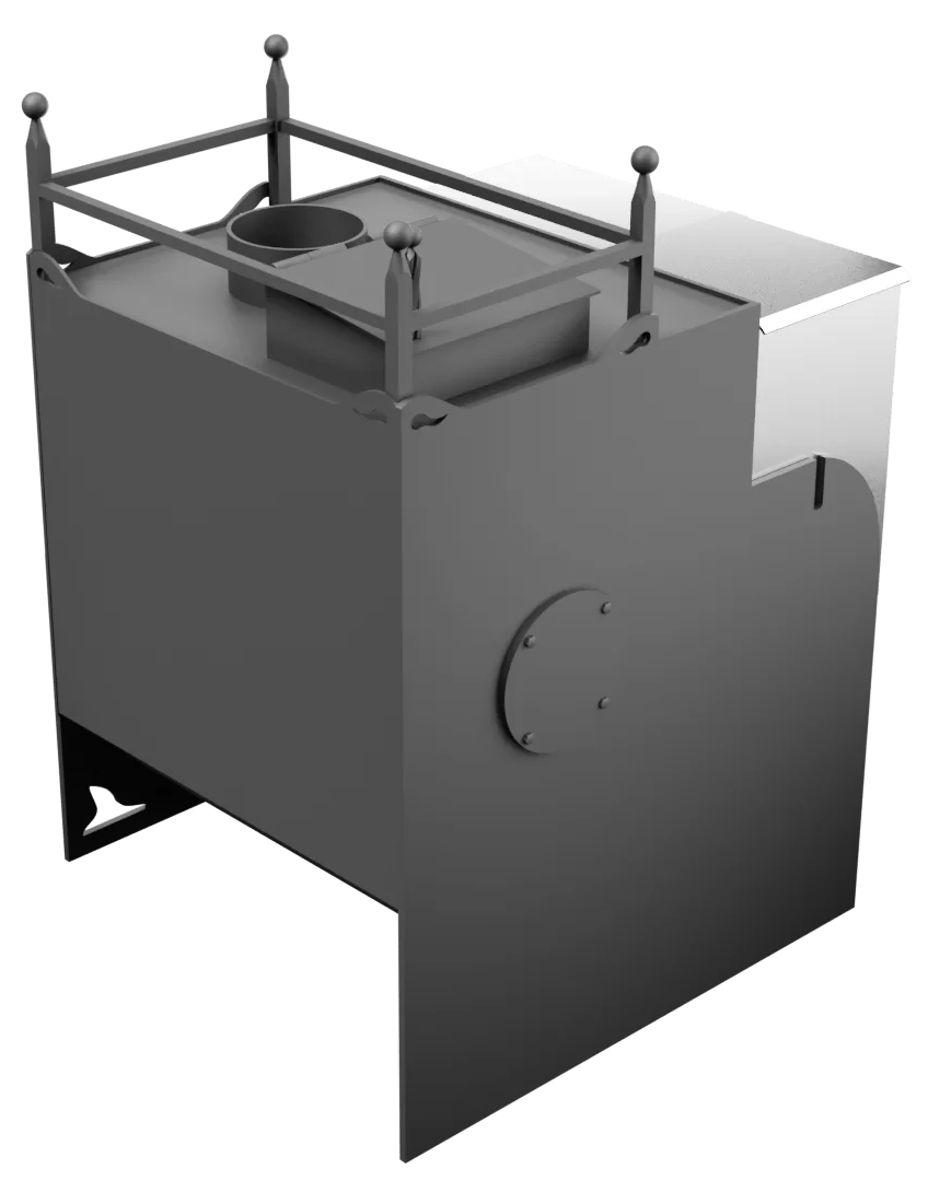 Печь Горыныч Мини, каменка закрытая с правой стороны фото в Омске