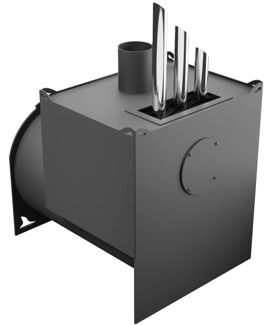 Печь Горыныч Мини, двойная каменка закрытая с парогенератором, малая дверь со стеклом фото в Омске