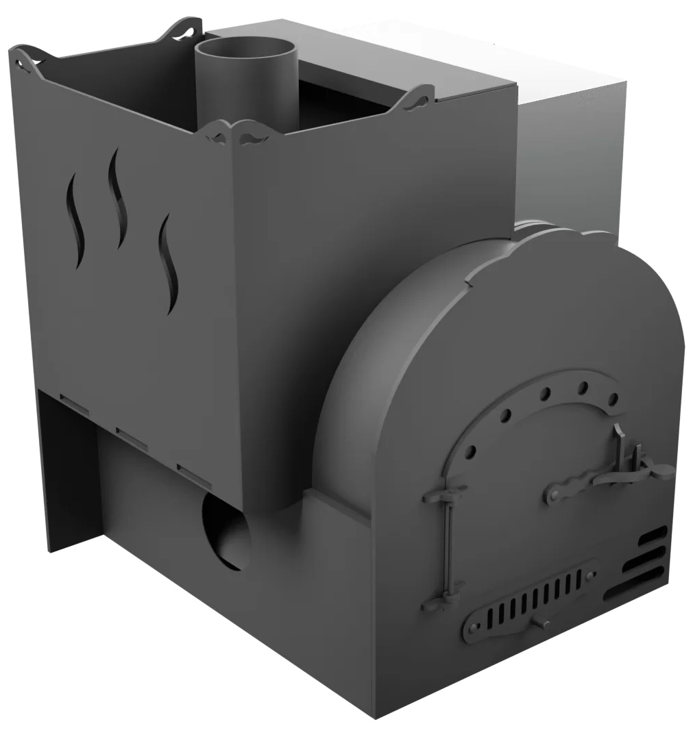 Печь Горыныч Мини, каменка с левой стороны, система воздушного отопления фото в Омске