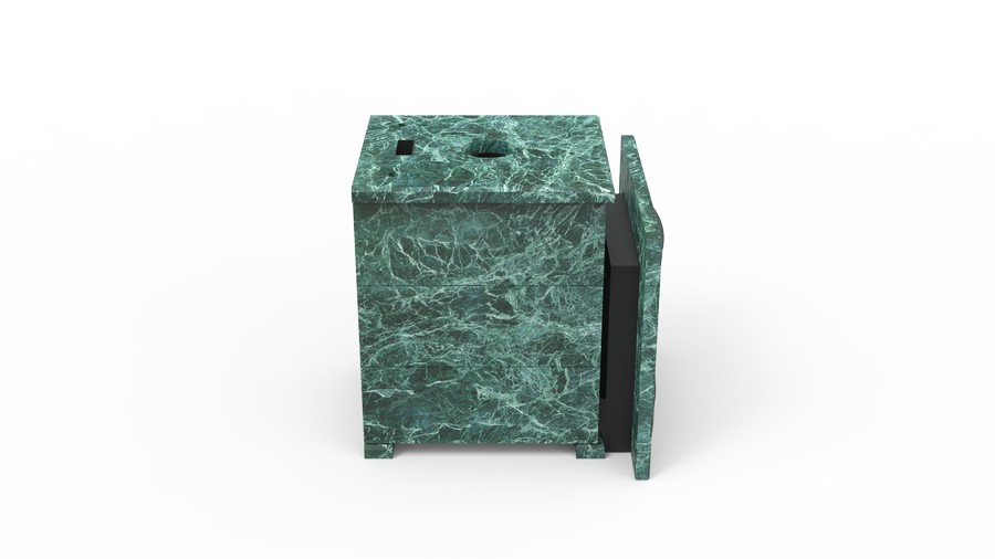 Печь в облицовке из натурального камня Genesis GN 500 облицовка закрытая плоская пироксенит-элит фото в Омске