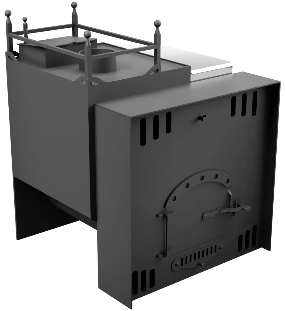 Печь Горыныч Мини, каменка закрытая с левой стороны, естественная система воздушного отопления фото в Омске