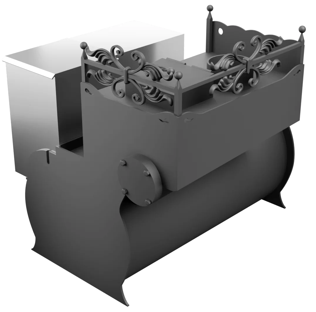 Печь Горыныч 3, каменка закрытая с левой стороны, малая дверь со стеклом фото в Омске