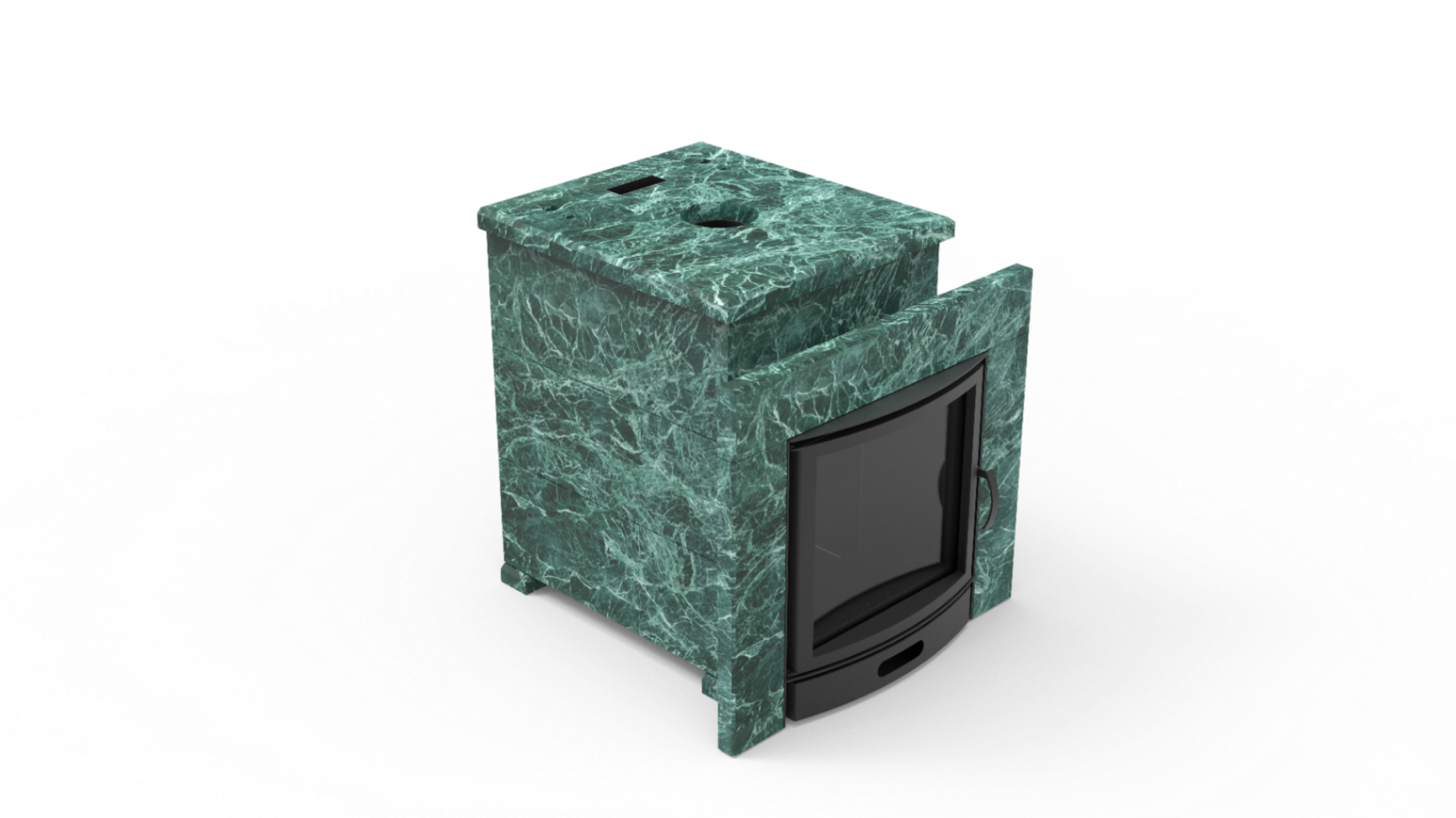 Печь из натурального камня Genesis GN 500 облицовка закрытая плоская пироксенит-элит фото в Омске