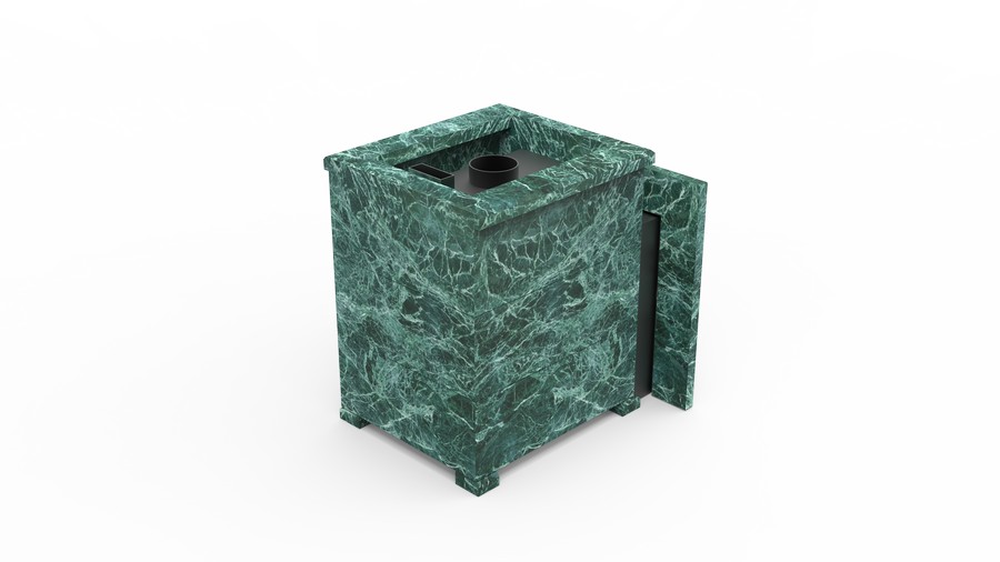 Печь в облицовке из натурального камня Genesis GN 500 облицовка открытая пироксенит-элит фото в Омске