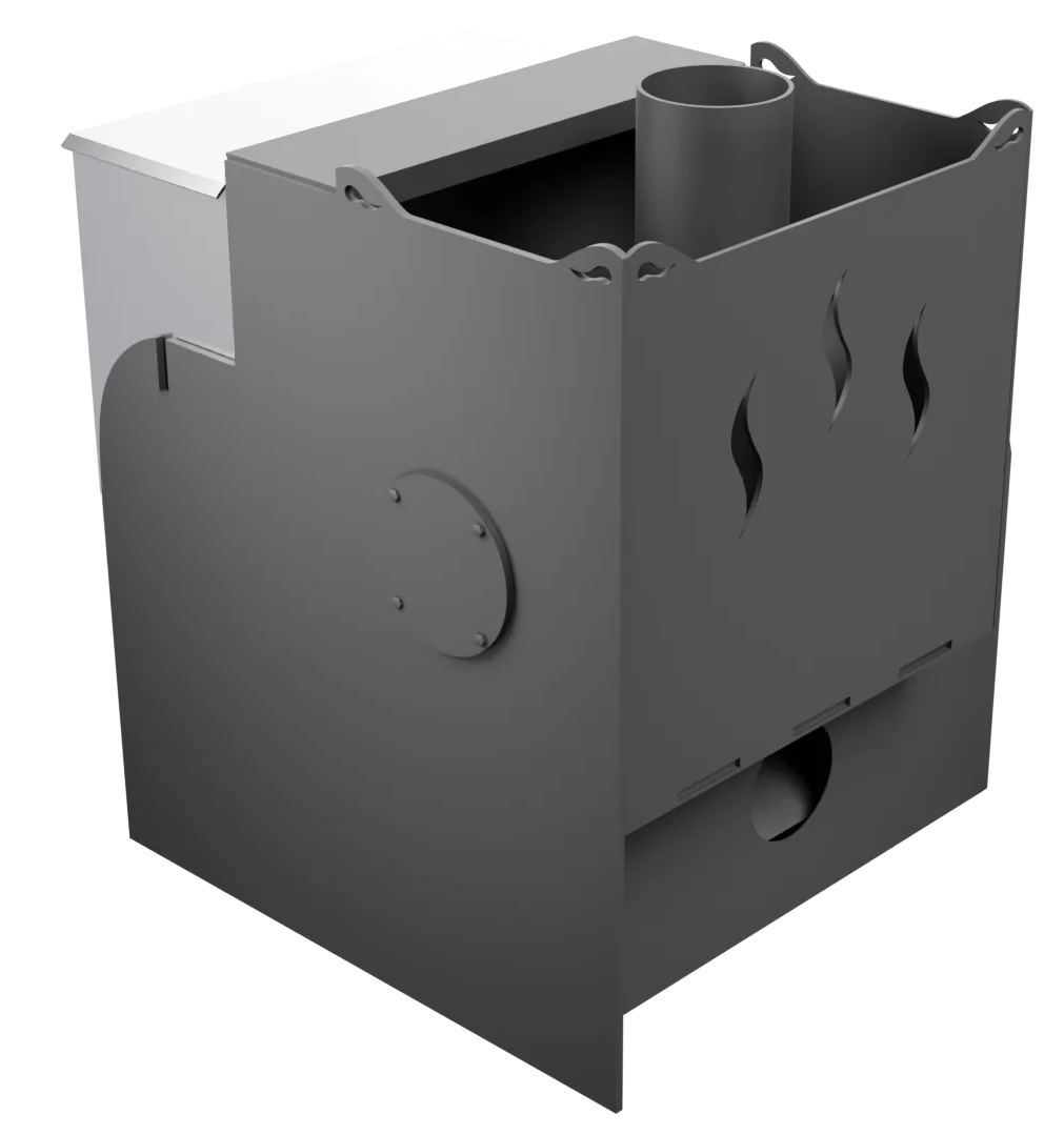 Печь Горыныч Мини, каменка с левой стороны, система воздушного отопления фото в Омске