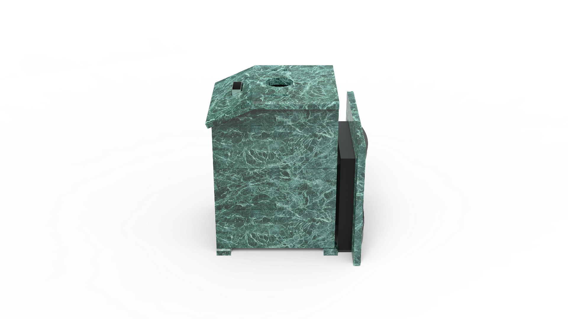 Печь из натурального камня Genesis GN 500 облицовка закрытая со скосом талькохлорит-шлифовка фото в Омске