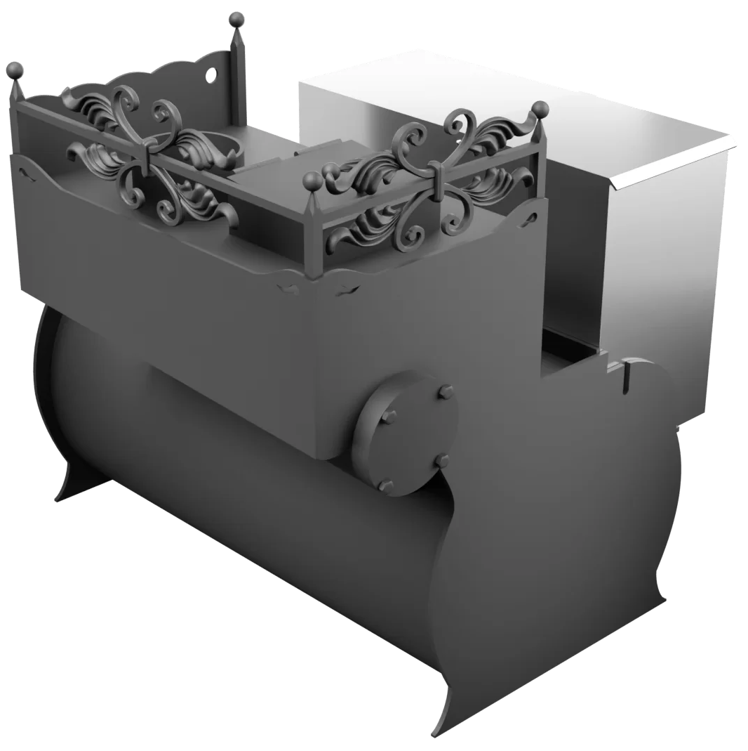 Печь Горыныч 3, каменка закрытая с правой стороны, малая дверь со стеклом фото в Омске