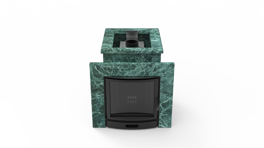 Печь в облицовке из натурального камня Genesis GN 500 облицовка открытая пироксенит-элит фото в Омске