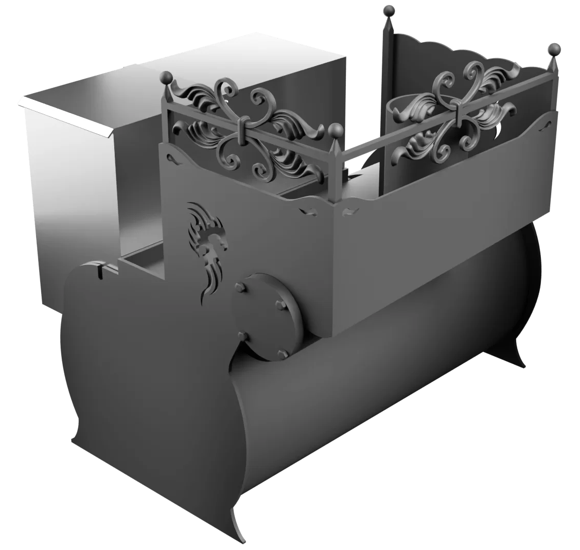 Печь Горыныч 3, каменка с левой стороны фото в Омске