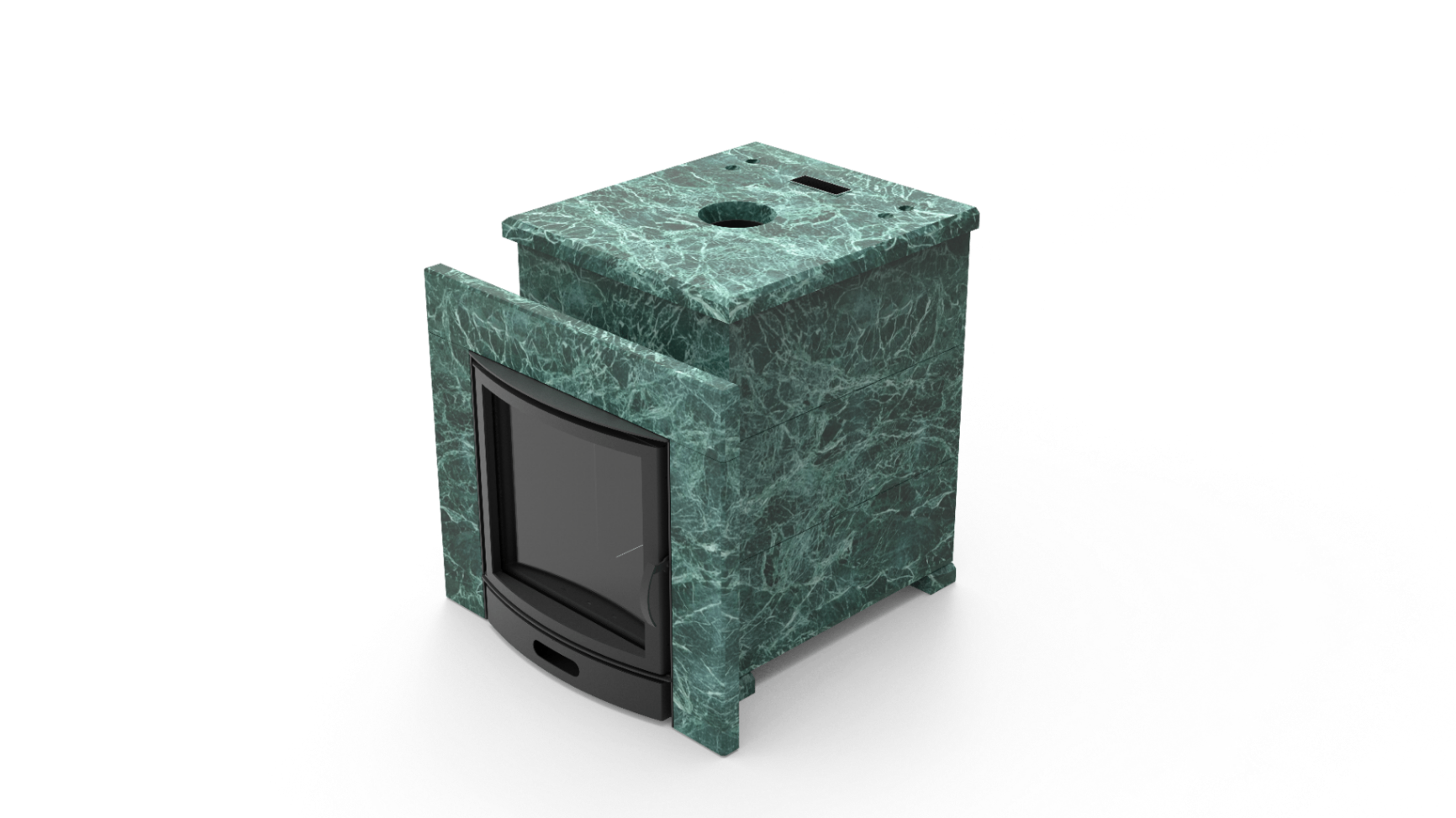 Печь из натурального камня Genesis GN 500 облицовка закрытая плоская пироксенит-элит фото в Омске