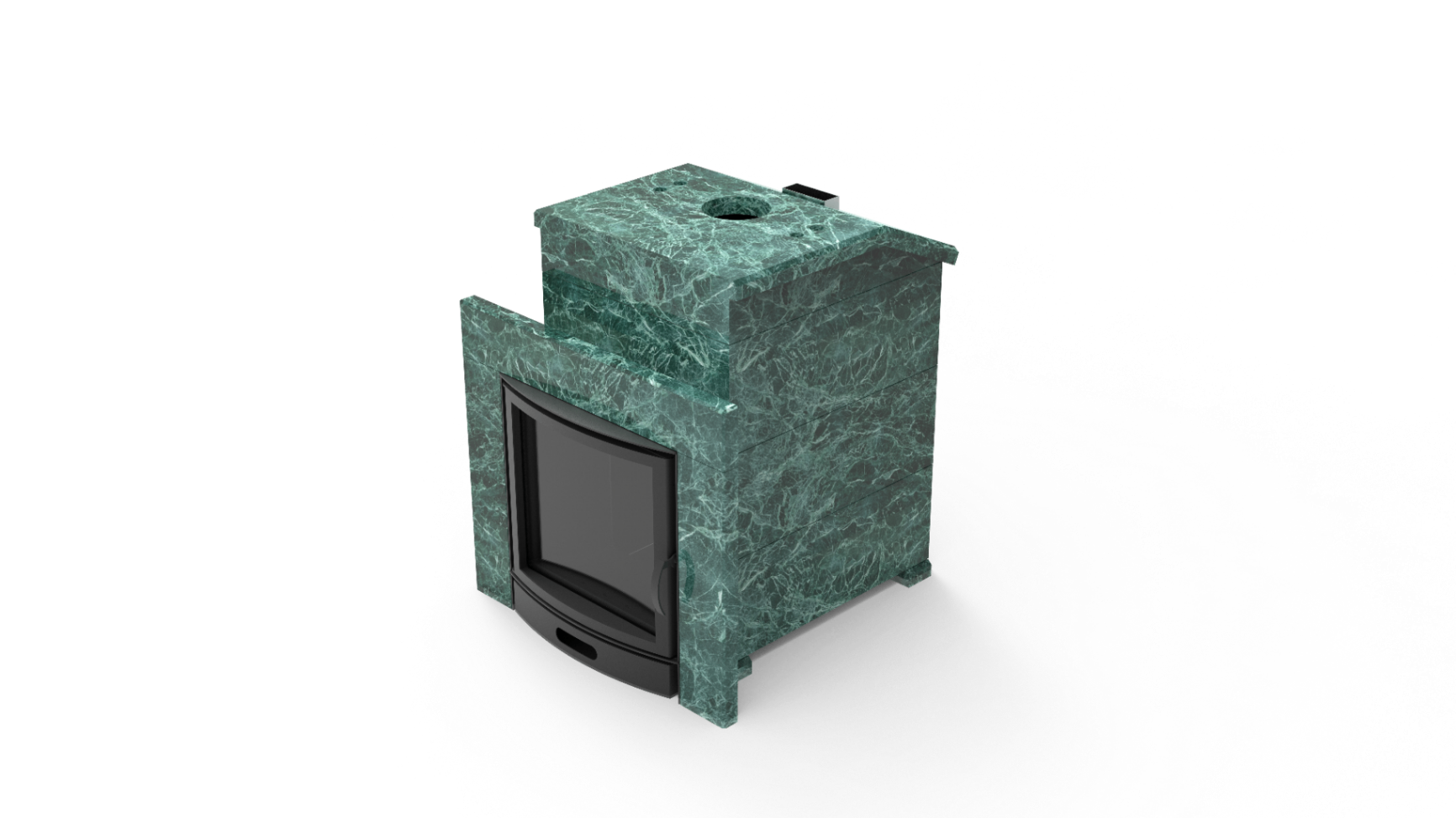 Печь из натурального камня Genesis GN 500 облицовка закрытая со скосом талькохлорит-шлифовка фото в Омске