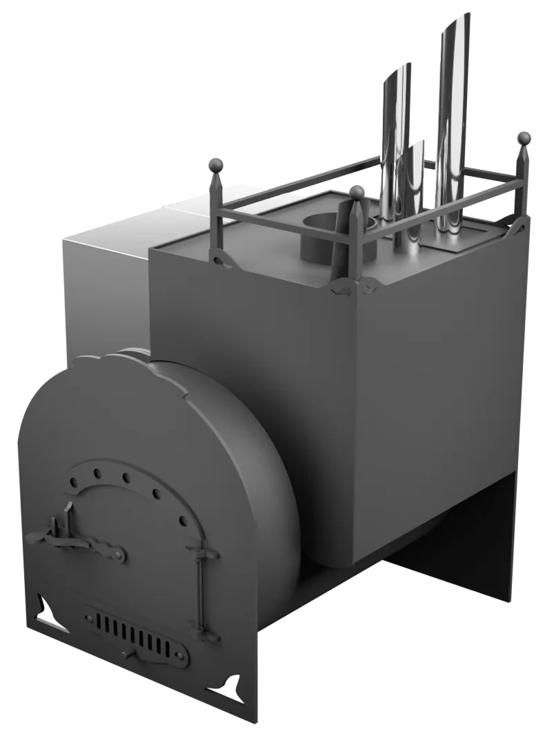 Печь Горыныч Мини, каменка закрытая с парогенератором с правой стороны фото в Омске
