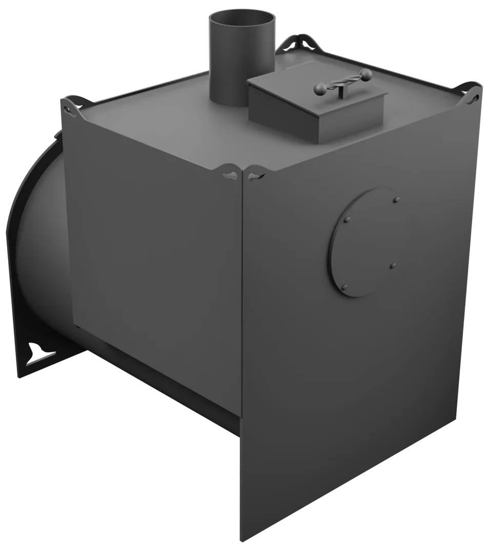 Печь Горыныч Мини, двойная каменка закрытая, малая дверь со стеклом фото в Омске