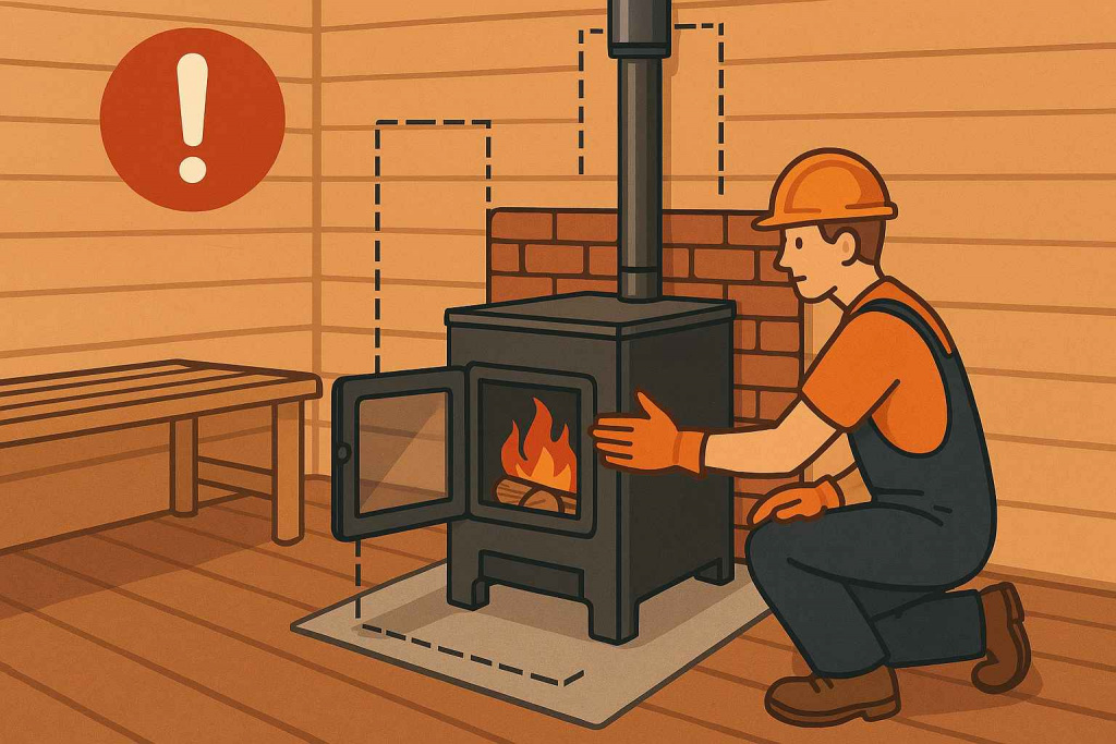 Безопасность при установке печки в бане
