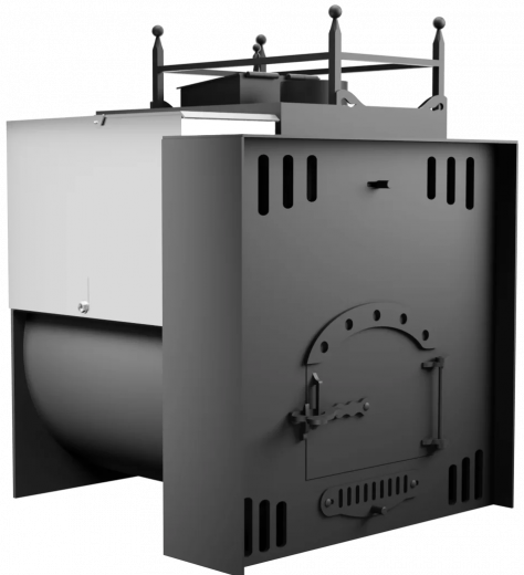 Печь Горыныч Мини, каменка закрытая с правой стороны, естественная система воздушного отопления фото в Омске