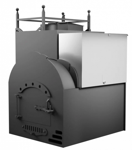 Печь Горыныч Мини, каменка закрытая с левой стороны, система воздушного отопления фото в Омске