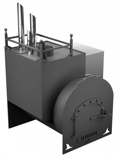 Печь Горыныч Мини, каменка закрытая с парогенератором с левой стороны фото в Омске