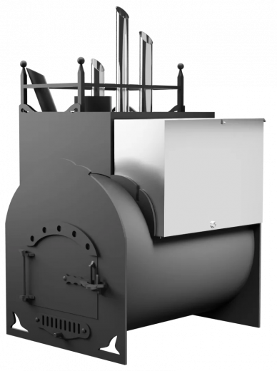 Печь Горыныч Мини, каменка закрытая с парогенератором с левой стороны фото в Омске