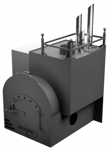 Печь Горыныч Мини, каменка закрытая с парогенератором с правой стороны, система воздушного отопления фото в Омске