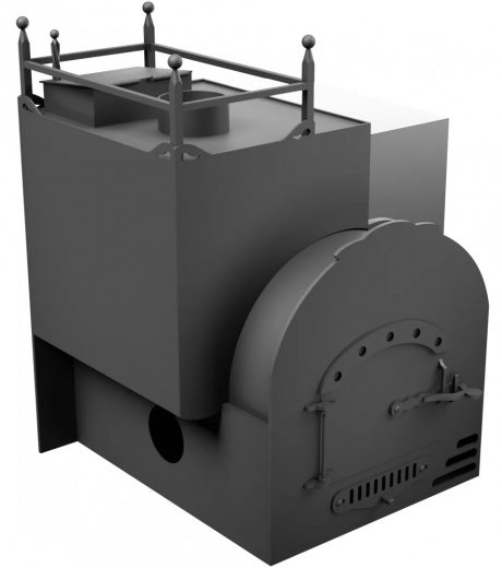 Печь Горыныч Мини, каменка закрытая с левой стороны, система воздушного отопления фото в Омске