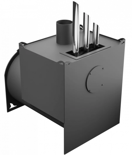 Печь Горыныч Мини, двойная каменка закрытая с парогенератором, малая дверь со стеклом фото в Омске