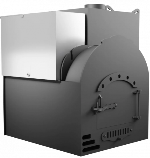 Печь Горыныч Мини, каменка с правой стороны, система воздушного отопления фото в Омске