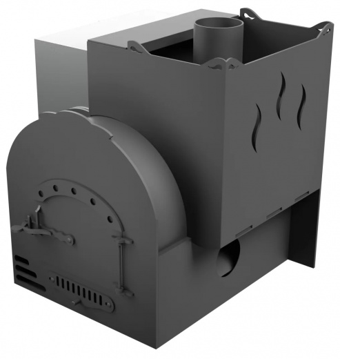 Печь Горыныч Мини, каменка с правой стороны, система воздушного отопления фото в Омске