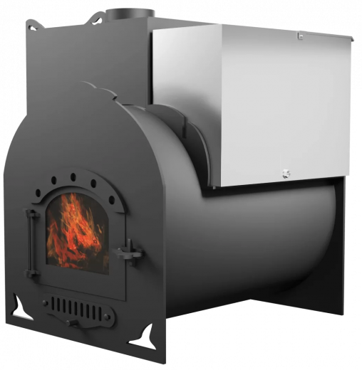 Печь Горыныч Мини, каменка с левой стороны, дверь малая со стеклом фото в Омске