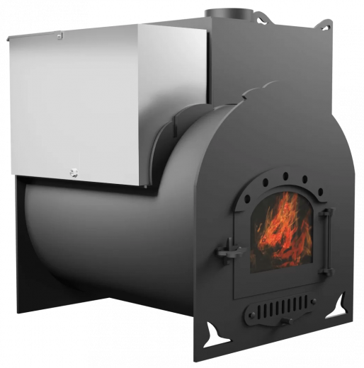 Печь Горыныч Мини, каменка с правой стороны, дверь малая со стеклом фото в Омске