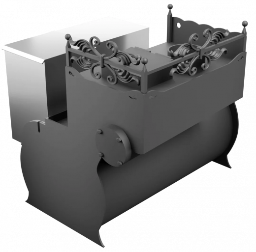 Печь Горыныч 3, каменка закрытая с левой стороны, малая дверь со стеклом фото в Омске