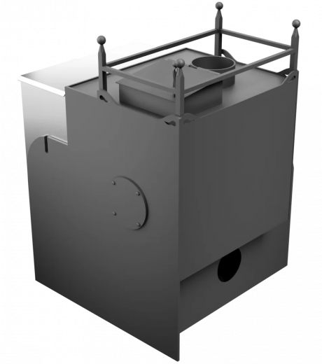 Печь Горыныч Мини, каменка закрытая с левой стороны, система воздушного отопления фото в Омске