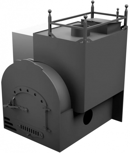 Печь Горыныч Мини, каменка закрытая с правой стороны, система воздушного отопления фото в Омске