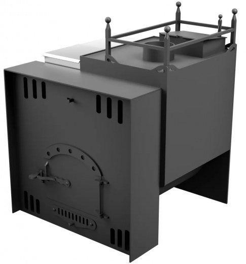 Печь Горыныч Мини, каменка закрытая с правой стороны, естественная система воздушного отопления фото в Омске