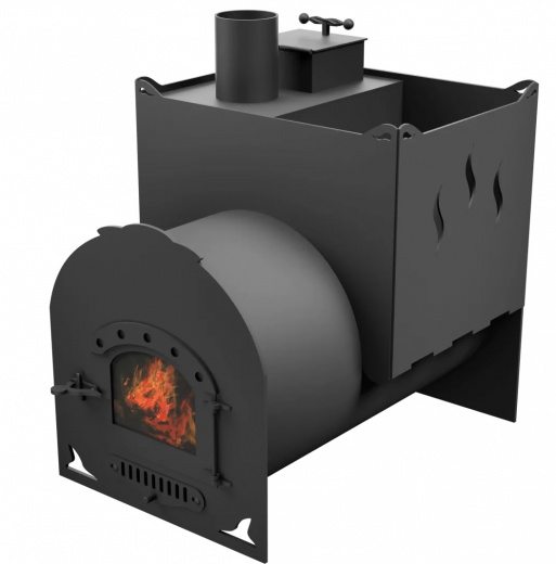 Печь Горыныч Мини, двойная каменка, малая дверь со стеклом фото в Омске