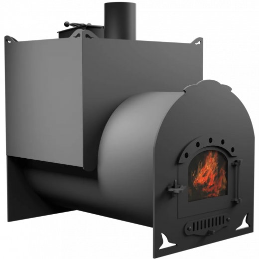 Печь Горыныч Мини, двойная каменка закрытая, малая дверь со стеклом фото в Омске