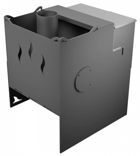 Печь Горыныч Мини, каменка с правой стороны, дверь малая со стеклом фото в Омске