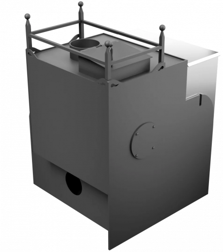 Печь Горыныч Мини, каменка закрытая с правой стороны, система воздушного отопления фото в Омске