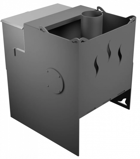 Печь Горыныч Мини, каменка с левой стороны, дверь малая со стеклом фото в Омске