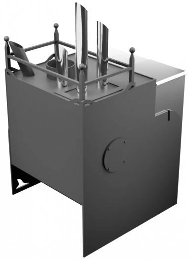 Печь Горыныч Мини, каменка закрытая с парогенератором с правой стороны фото в Омске