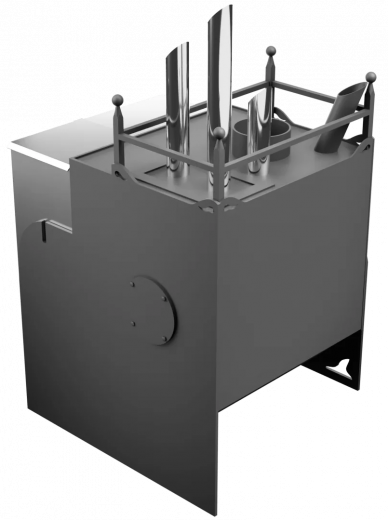 Печь Горыныч Мини, каменка закрытая с парогенератором с левой стороны фото в Омске